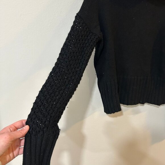 Derek Lam Ioc Athleta Black Chunky Knit Turtleneck Oversized Sweater Size Large - Picture 3 of 5